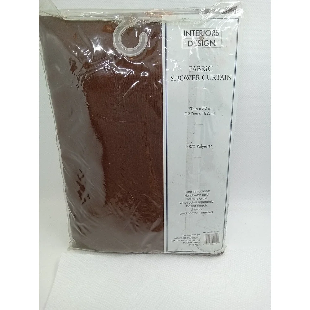Interiors‎ Design Fabric Shower Curtain Brown Water Repellent 70x72 B5